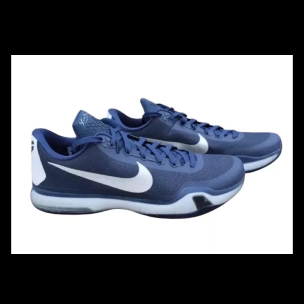 Nike Kobe Bryant 10 X TB Georgetown Midnight Blue Silver Sneakers 813030-401